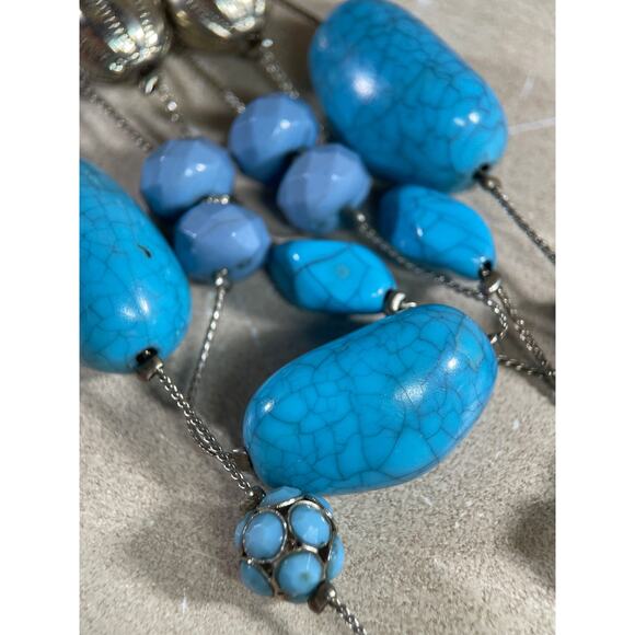 Turquoise 5 Necklaces, 1 pair Earrings Lot, Various Vintages & Styles - Picture 16 of 16